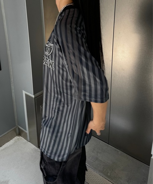 KsG（ケーエスジー）の「ストライプゲームシャツ（Tシャツ/カットソー・レディース・ホワイト/ブラック・SMALL/MEDIUM/LARGE）」の10枚目の写真