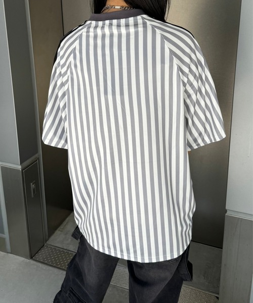 KsG（ケーエスジー）の「ストライプゲームシャツ（Tシャツ/カットソー・レディース・ホワイト/ブラック・SMALL/MEDIUM/LARGE）」の17枚目の写真