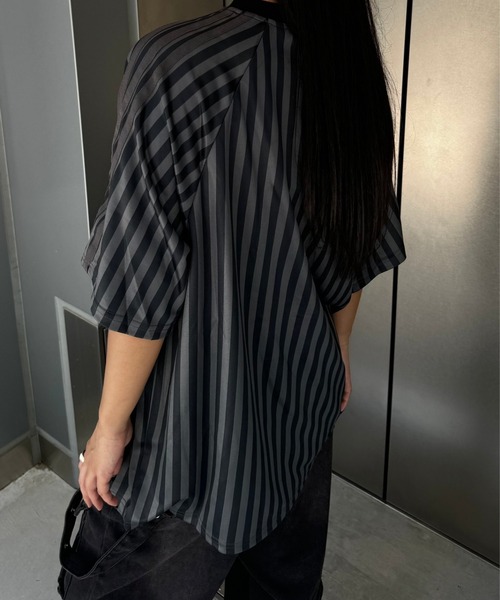 KsG（ケーエスジー）の「ストライプゲームシャツ（Tシャツ/カットソー・レディース・ホワイト/ブラック・SMALL/MEDIUM/LARGE）」の11枚目の写真