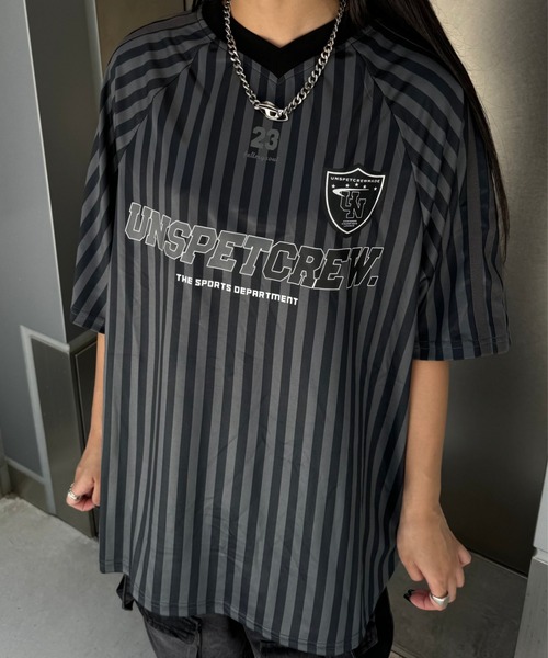 KsG（ケーエスジー）の「ストライプゲームシャツ（Tシャツ/カットソー・レディース・ホワイト/ブラック・SMALL/MEDIUM/LARGE）」の7枚目の写真