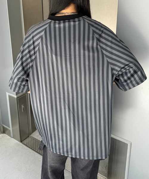 KsG（ケーエスジー）の「ストライプゲームシャツ（Tシャツ/カットソー・レディース・ホワイト/ブラック・SMALL/MEDIUM/LARGE）」の12枚目の写真