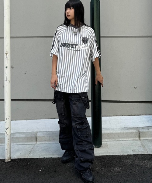KsG（ケーエスジー）の「ストライプゲームシャツ（Tシャツ/カットソー・レディース・ホワイト/ブラック・SMALL/MEDIUM/LARGE）」の18枚目の写真
