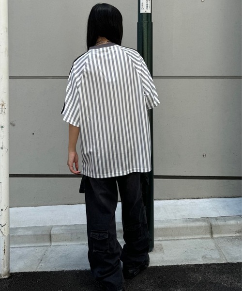 KsG（ケーエスジー）の「ストライプゲームシャツ（Tシャツ/カットソー・レディース・ホワイト/ブラック・SMALL/MEDIUM/LARGE）」の21枚目の写真