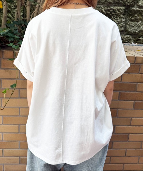 DOUBLE NAME(ダブルネーム)の「太陽を追いかけたいくじらゆるTEE(Tシャツ/カットソー・レディース・ブラック系その他/ブルー/オフホワイト・FREE)」の8枚目の写真