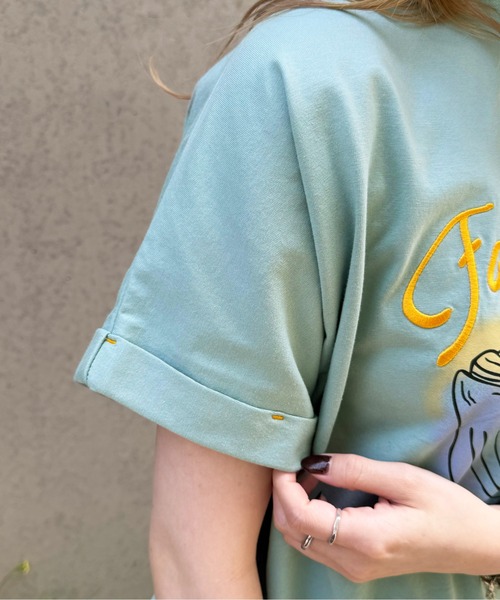 DOUBLE NAME(ダブルネーム)の「太陽を追いかけたいくじらゆるTEE(Tシャツ/カットソー・レディース・ブラック系その他/ブルー/オフホワイト・FREE)」の15枚目の写真