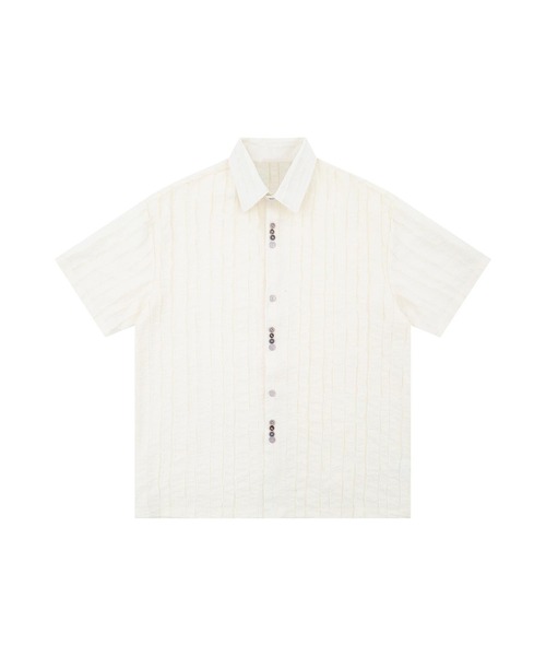 aimoha(アイモハ)の「エンボスデザインボタンシャツ (SS)(シャツ/ブラウス・メンズ・ライトベージュ/ブラック・MEDIUM/LARGE)」の14枚目の写真