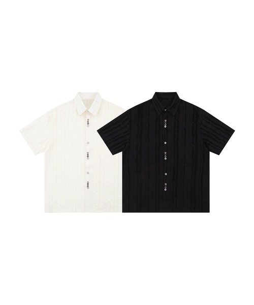 aimoha(アイモハ)の「エンボスデザインボタンシャツ (SS)(シャツ/ブラウス・メンズ・ライトベージュ/ブラック・MEDIUM/LARGE)」の17枚目の写真