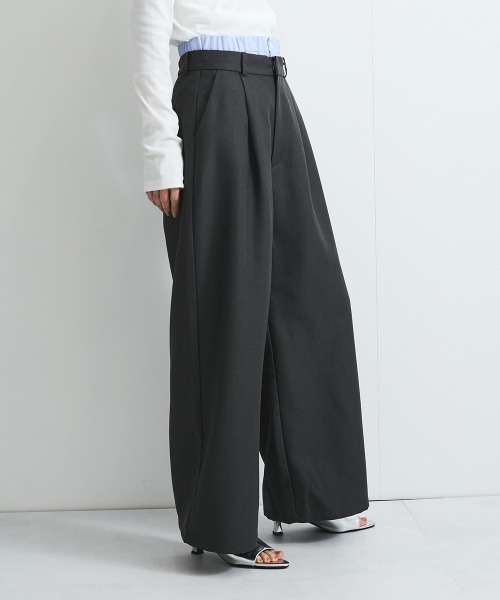 VICKY(ビッキー)の「ヘザーツイルWウエストルーズパンツ≪手洗い可能≫(その他パンツ・レディース・ブラウン/チャコールグレー・M)」の2枚目の写真