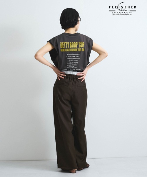 VICKY(ビッキー)の「ヘザーツイルWウエストルーズパンツ≪手洗い可能≫(その他パンツ・レディース・ブラウン/チャコールグレー・M)」の8枚目の写真