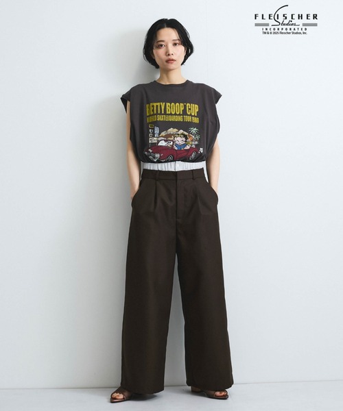 VICKY(ビッキー)の「ヘザーツイルWウエストルーズパンツ≪手洗い可能≫(その他パンツ・レディース・ブラウン/チャコールグレー・M)」の10枚目の写真