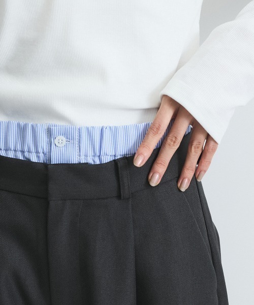 VICKY(ビッキー)の「ヘザーツイルWウエストルーズパンツ≪手洗い可能≫(その他パンツ・レディース・ブラウン/チャコールグレー・M)」の18枚目の写真