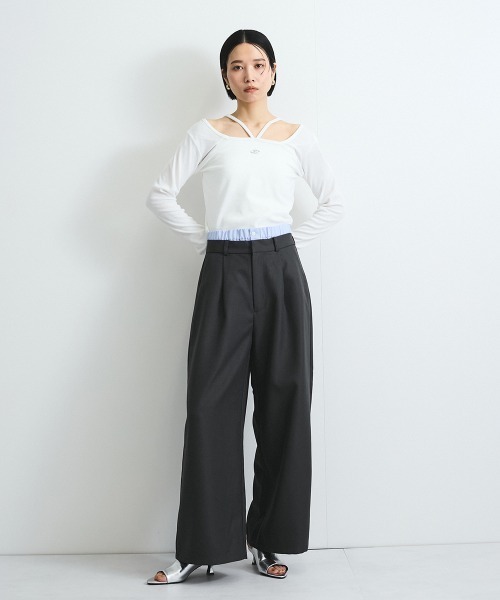 VICKY(ビッキー)の「ヘザーツイルWウエストルーズパンツ≪手洗い可能≫(その他パンツ・レディース・ブラウン/チャコールグレー・M)」の21枚目の写真