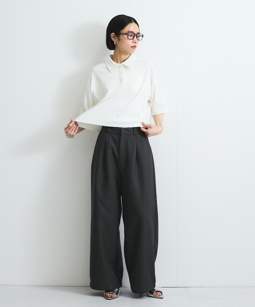 VICKY(ビッキー)の「ヘザーツイルWウエストルーズパンツ≪手洗い可能≫(その他パンツ・レディース・ブラウン/チャコールグレー・M)」の13枚目の写真