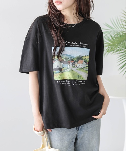 La-gemme(ラジェム)の「フォトプリント Tシャツ(Tシャツ/カットソー・レディース・ホワイト系1/ホワイト系2/ブラック系1/ブラック系2/ホワイト系3/ブラック系3/ブラック系4/ホワイト系4・フリー)」の7枚目の写真