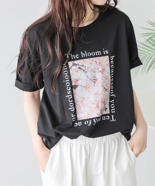 La-gemme(ラジェム)の「フォトプリント Tシャツ(Tシャツ/カットソー・レディース・ホワイト系1/ホワイト系2/ブラック系1/ブラック系2/ホワイト系3/ブラック系3/ブラック系4/ホワイト系4・フリー)」の8枚目の写真
