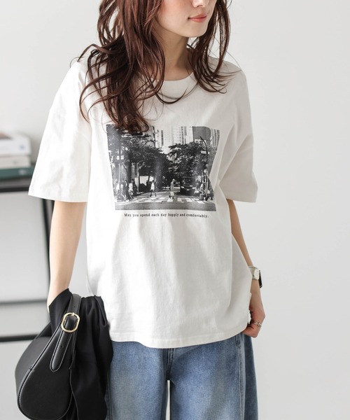 La-gemme(ラジェム)の「フォトプリント Tシャツ(Tシャツ/カットソー・レディース・ホワイト系1/ホワイト系2/ブラック系1/ブラック系2/ホワイト系3/ブラック系3/ブラック系4/ホワイト系4・フリー)」の9枚目の写真