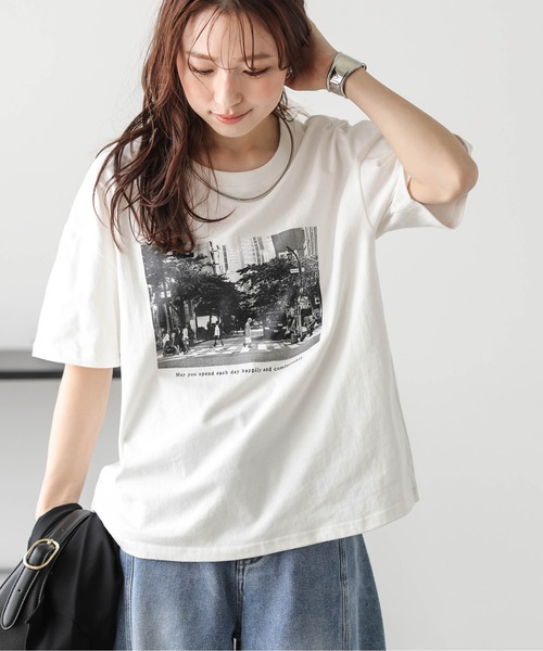 La-gemme(ラジェム)の「フォトプリント Tシャツ(Tシャツ/カットソー・レディース・ホワイト系1/ホワイト系2/ブラック系1/ブラック系2/ホワイト系3/ブラック系3/ブラック系4/ホワイト系4・フリー)」の10枚目の写真