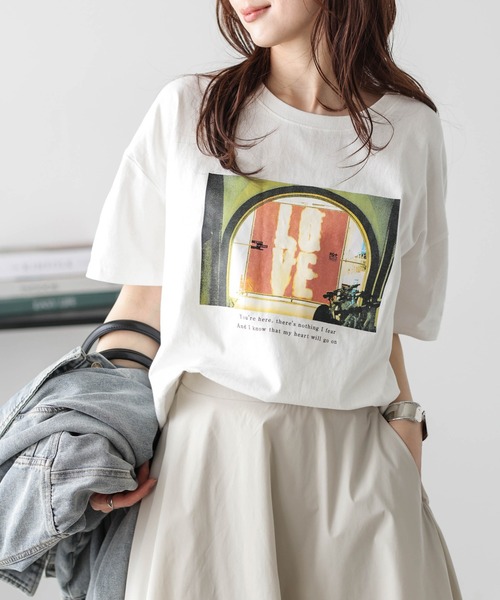 La-gemme(ラジェム)の「フォトプリント Tシャツ(Tシャツ/カットソー・レディース・ホワイト系1/ホワイト系2/ブラック系1/ブラック系2/ホワイト系3/ブラック系3/ブラック系4/ホワイト系4・フリー)」の14枚目の写真