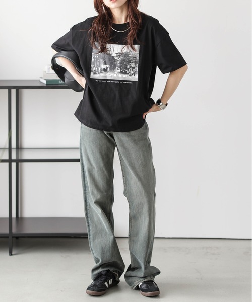 La-gemme(ラジェム)の「フォトプリント Tシャツ(Tシャツ/カットソー・レディース・ホワイト系1/ホワイト系2/ブラック系1/ブラック系2/ホワイト系3/ブラック系3/ブラック系4/ホワイト系4・フリー)」の16枚目の写真