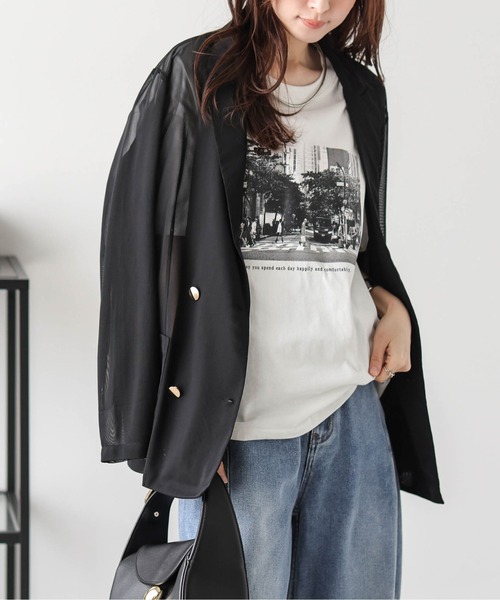 La-gemme(ラジェム)の「フォトプリント Tシャツ(Tシャツ/カットソー・レディース・ホワイト系1/ホワイト系2/ブラック系1/ブラック系2/ホワイト系3/ブラック系3/ブラック系4/ホワイト系4・フリー)」の12枚目の写真