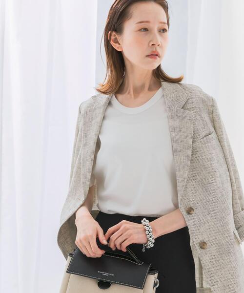 URBAN RESEARCH ROSSO WOMEN（アーバンリサーチ　ロッソ）の「スーピマコットンUネックカットソー（Tシャツ/カットソー・レディース・ホワイト/ピンク/ネイビー・FREE）」の4枚目の写真