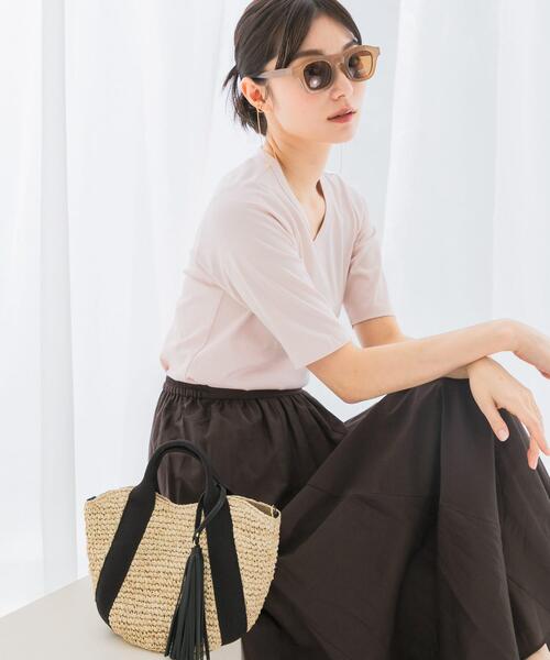 URBAN RESEARCH ROSSO WOMEN（アーバンリサーチ　ロッソ）の「スーピマコットンUネックカットソー（Tシャツ/カットソー・レディース・ホワイト/ピンク/ネイビー・FREE）」の12枚目の写真