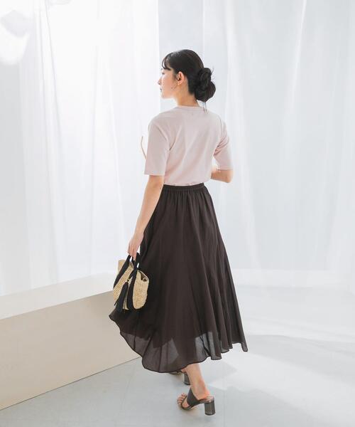 URBAN RESEARCH ROSSO WOMEN（アーバンリサーチ　ロッソ）の「スーピマコットンUネックカットソー（Tシャツ/カットソー・レディース・ホワイト/ピンク/ネイビー・FREE）」の16枚目の写真