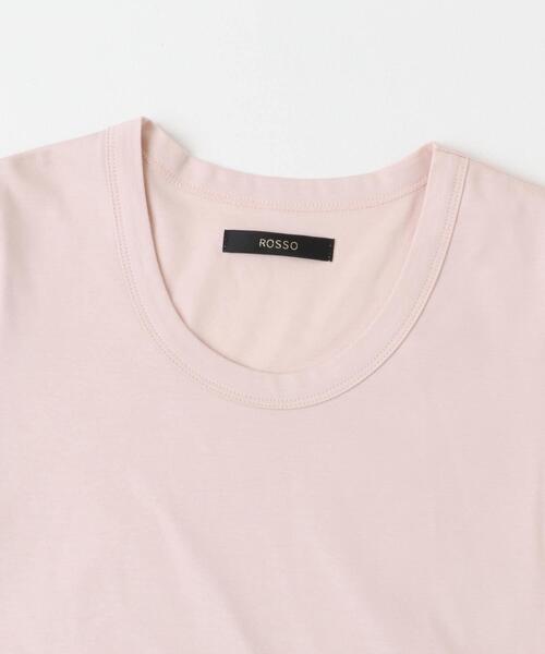 URBAN RESEARCH ROSSO WOMEN（アーバンリサーチ　ロッソ）の「スーピマコットンUネックカットソー（Tシャツ/カットソー・レディース・ホワイト/ピンク/ネイビー・FREE）」の18枚目の写真