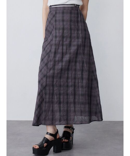 MURUA（ムルーア）の「【WEB限定】チェックフレアスカート（スカート・レディース・ブラック/グレー/グリーン・FREE）」の12枚目の写真