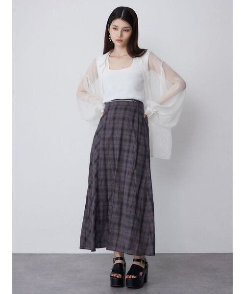 MURUA（ムルーア）の「【WEB限定】チェックフレアスカート（スカート・レディース・ブラック/グレー/グリーン・FREE）」の15枚目の写真