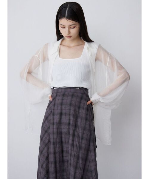 MURUA（ムルーア）の「【WEB限定】チェックフレアスカート（スカート・レディース・ブラック/グレー/グリーン・FREE）」の16枚目の写真