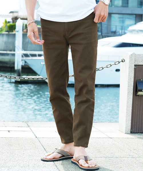 jiggys shop（ジギーズショップ）の「ストレッチ スリム テーパード アンクルパンツ（チノパンツ・メンズ・ライトグレー/ブラック/ホワイト/チャコールグレー/ベージュ/ネイビー/ブラウン/アイボリー/グレー系その他/カーキ・SMALL/MEDIUM/LARGE/X-LARGE）」の9枚目の写真