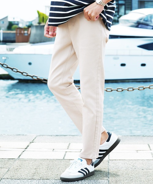 jiggys shop（ジギーズショップ）の「ストレッチ スリム テーパード アンクルパンツ（チノパンツ・メンズ・ライトグレー/ブラック/ホワイト/チャコールグレー/ベージュ/ネイビー/ブラウン/アイボリー/グレー系その他/カーキ・SMALL/MEDIUM/LARGE/X-LARGE）」の2枚目の写真