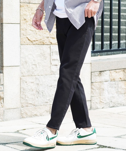 ストレッチ スリム テーパード アンクルパンツ（チノパンツ）｜JIGGYS