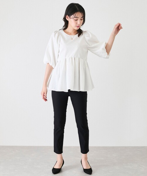 Jayro（ジャイロ）の「パール装飾ペプラムブラウス（シャツ/ブラウス・レディース・ホワイト系その他/ブラック・M）」の22枚目の写真