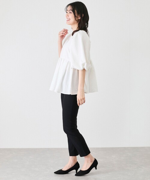 Jayro（ジャイロ）の「パール装飾ペプラムブラウス（シャツ/ブラウス・レディース・ホワイト系その他/ブラック・M）」の21枚目の写真