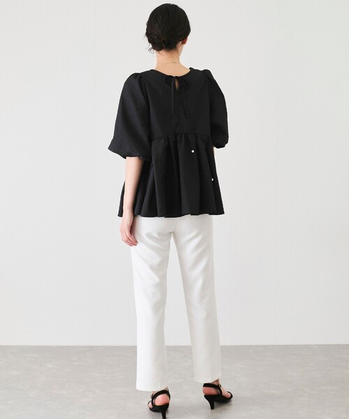 Jayro（ジャイロ）の「パール装飾ペプラムブラウス（シャツ/ブラウス・レディース・ホワイト系その他/ブラック・M）」の13枚目の写真