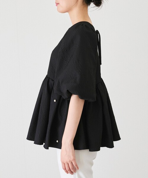 Jayro（ジャイロ）の「パール装飾ペプラムブラウス（シャツ/ブラウス・レディース・ホワイト系その他/ブラック・M）」の8枚目の写真