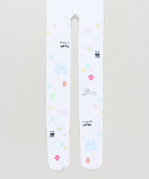 SPINNS（スピンズ）の「シアータイツ/ミニアニマル/ウィッシュコア（タイツ/ストッキング・レディース・ホワイト・ONESIZE）」の4枚目の写真