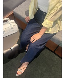 ハイウエストワイドフレアデニム