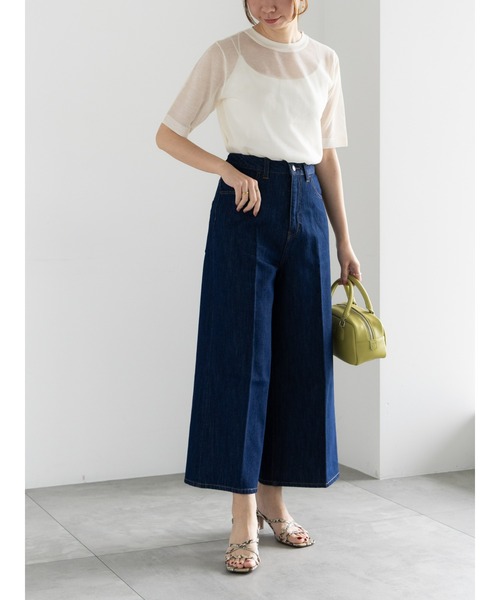 Te chichi（テチチ）の「ハイウエストワイドフレアデニム（デニムパンツ・レディース・ブラック/インディゴブルー・マルチサイズ）」の15枚目の写真