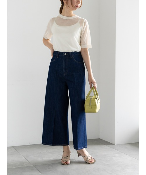 Te chichi（テチチ）の「ハイウエストワイドフレアデニム（デニムパンツ・レディース・ブラック/インディゴブルー・マルチサイズ）」の16枚目の写真