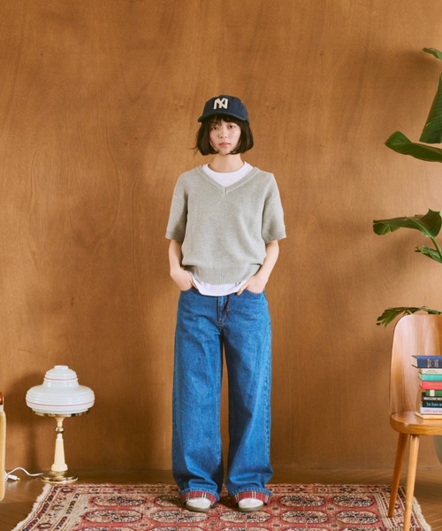 common gull products.(コモンガルプロダクツ)の「嗜む半袖ニット(ニット/セーター・レディース・レッド/杢グレー/イエロー・SMALL/MEDIUM/LARGE)」の4枚目の写真