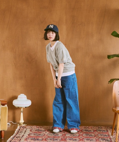 common gull products.(コモンガルプロダクツ)の「嗜む半袖ニット(ニット/セーター・レディース・レッド/杢グレー/イエロー・SMALL/MEDIUM/LARGE)」の5枚目の写真