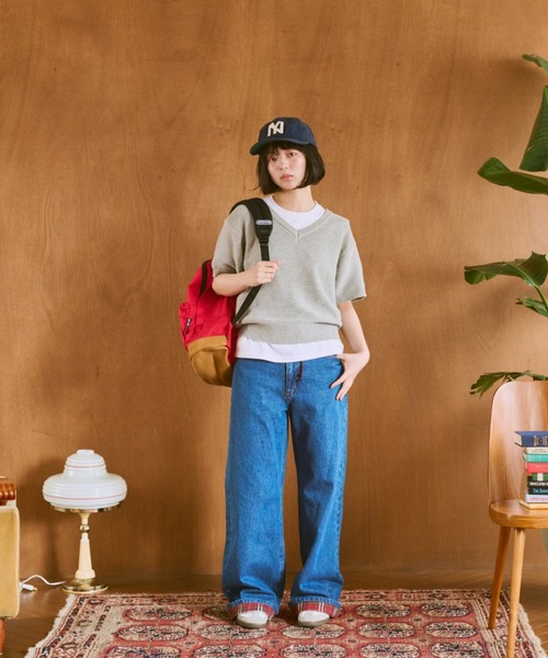 common gull products.(コモンガルプロダクツ)の「嗜む半袖ニット(ニット/セーター・レディース・レッド/杢グレー/イエロー・SMALL/MEDIUM/LARGE)」の7枚目の写真