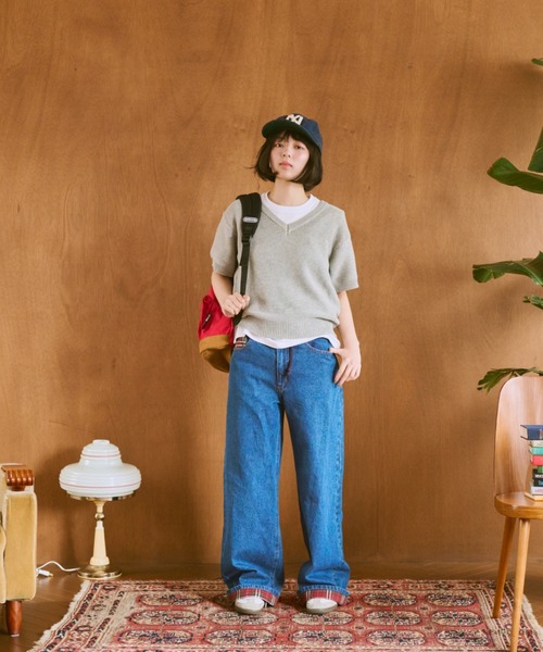 common gull products.(コモンガルプロダクツ)の「嗜む半袖ニット(ニット/セーター・レディース・レッド/杢グレー/イエロー・SMALL/MEDIUM/LARGE)」の8枚目の写真