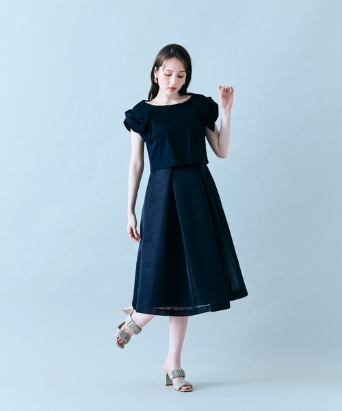 Audie a Muses(オーディアミューズ)の「リボンスリーブワンピース(ワンピース・レディース・ブラック/オフホワイト・38/40/42)」の15枚目の写真