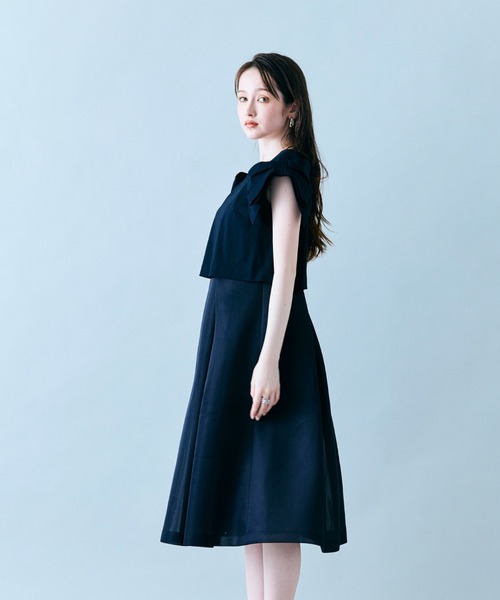 Audie a Muses(オーディアミューズ)の「リボンスリーブワンピース(ワンピース・レディース・ブラック/オフホワイト・38/40/42)」の17枚目の写真