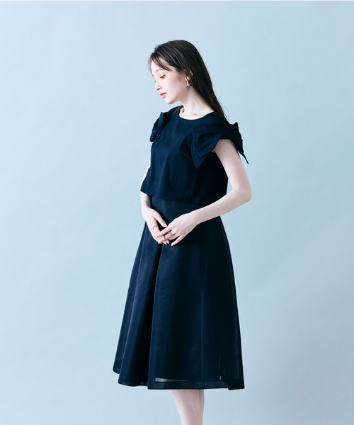 Audie a Muses(オーディアミューズ)の「リボンスリーブワンピース(ワンピース・レディース・ブラック/オフホワイト・38/40/42)」の16枚目の写真
