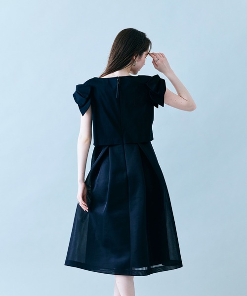 Audie a Muses(オーディアミューズ)の「リボンスリーブワンピース(ワンピース・レディース・ブラック/オフホワイト・38/40/42)」の19枚目の写真